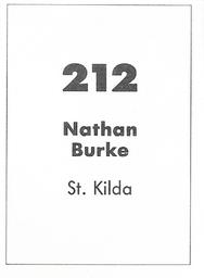 1990 Select AFL Stickers #212 Nathan Burke Back